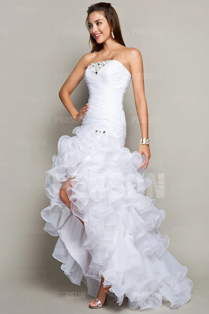 Robe blanche mariage spectaculaire court devant