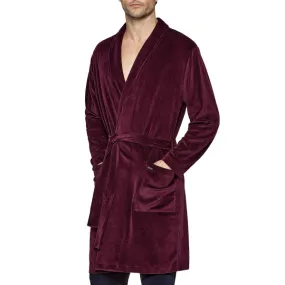 Robe de chambre longue homme en velours Barite bordeaux d'Impetus