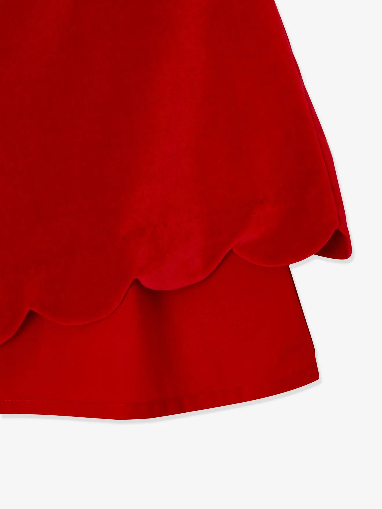 Robe de fête en velours lisse fille noeud au dos rouge - Vertbaudet