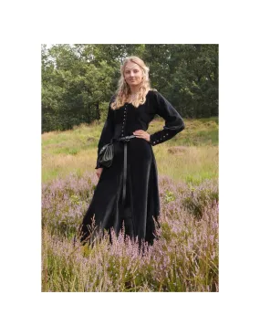 Robe médiévale Elizabeth, velours noir ⚔️ Boutique Épées