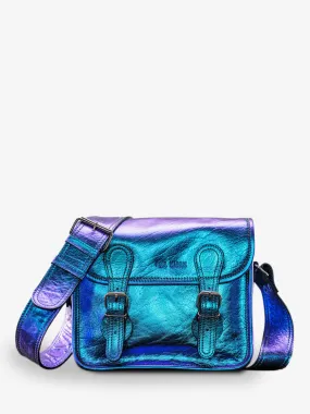 SAC BANDOULIÈRE CUIR BLEU FEMME LaSacoche S - Scarabée