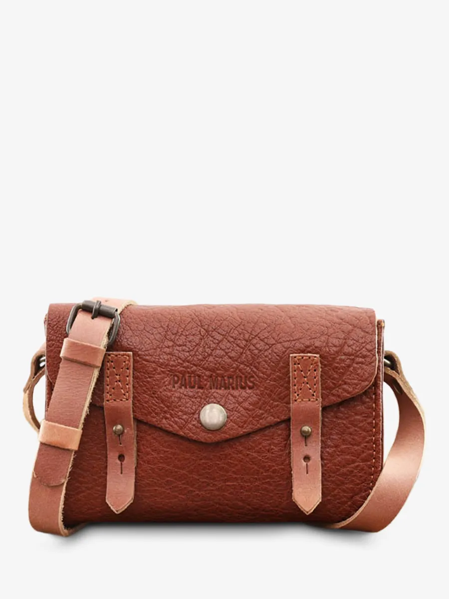 SAC BANDOULIÈRE CUIR FEMME MARRON LeMini Indispensable - Naturel