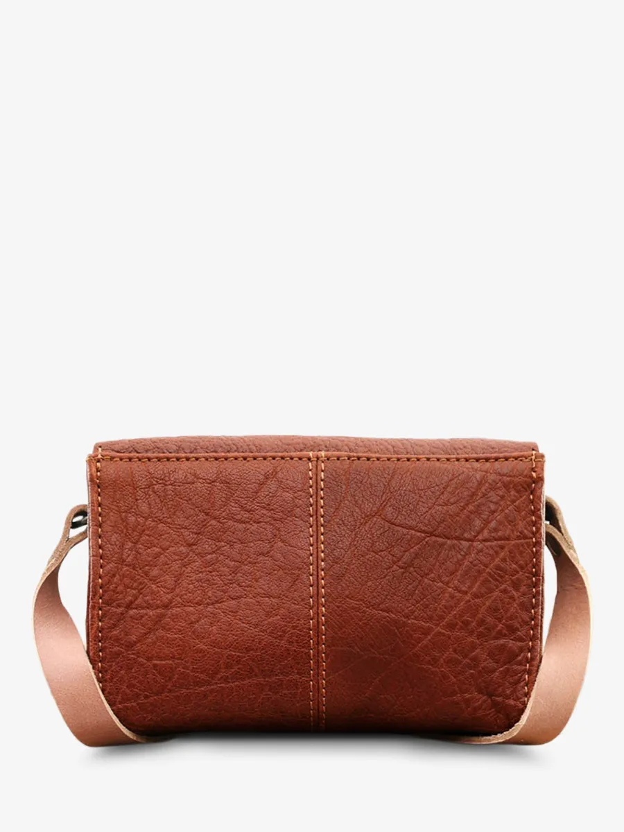 SAC BANDOULIÈRE CUIR FEMME MARRON LeMini Indispensable - Naturel