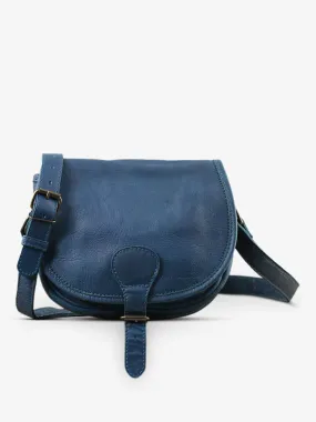 SAC BANDOULIÈRE CUIR FEMME VERT,BLEU LeBohémien - Cobalt