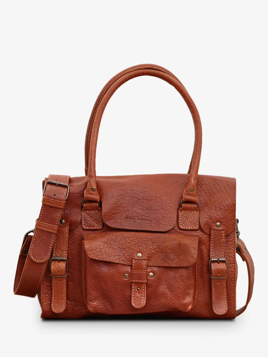 SAC BANDOULIÈRE CUIR MARRON FEMME LeRive Gauche - M - Naturel