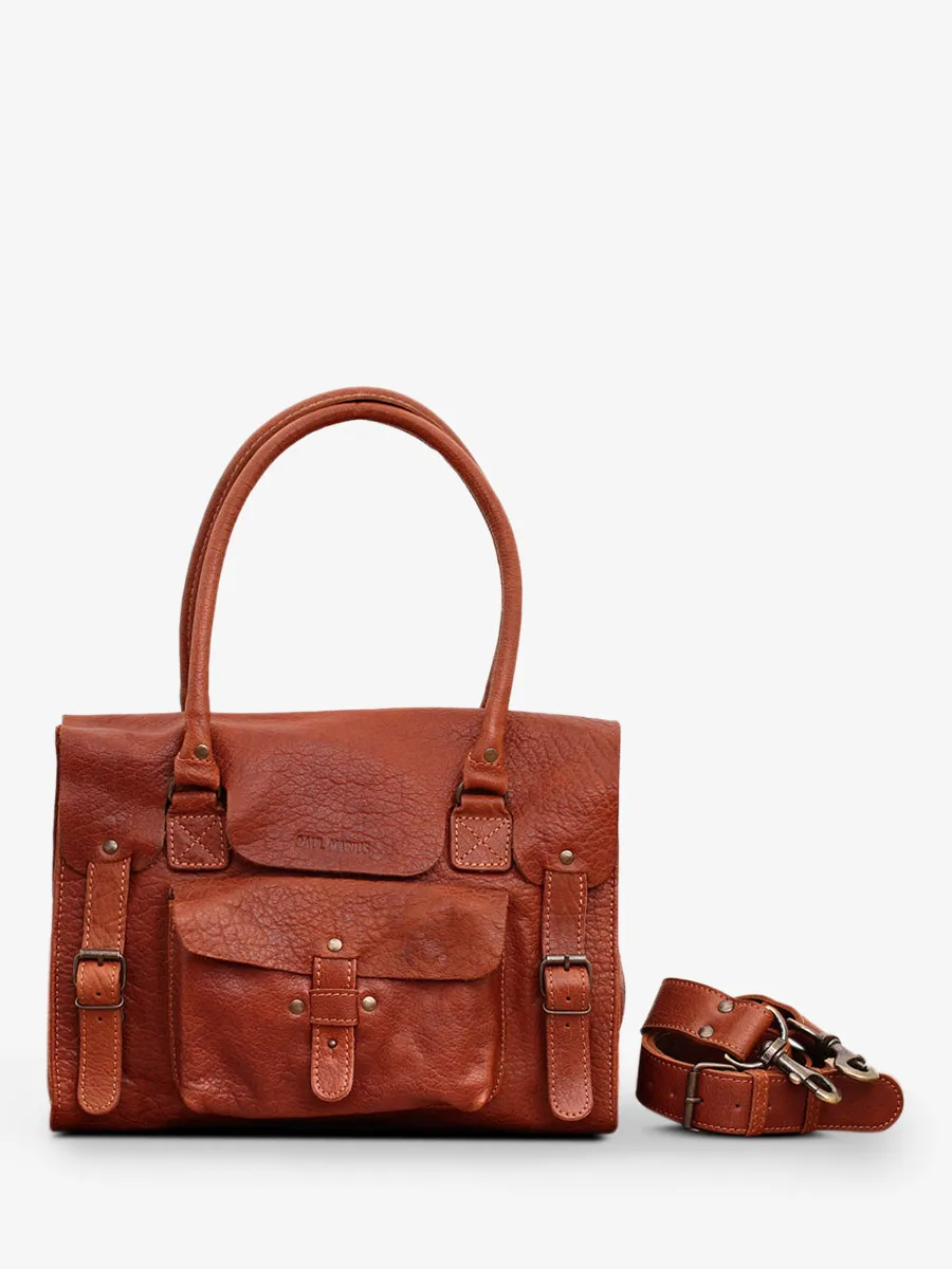 SAC BANDOULIÈRE CUIR MARRON FEMME LeRive Gauche - M - Naturel