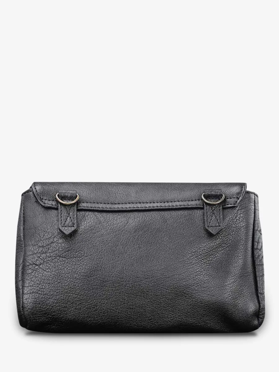 SAC BANDOULIÈRE CUIR NOIR FEMME Suzon M Léopard - Noir