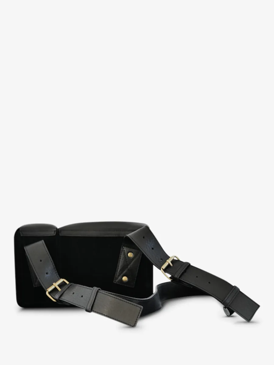 SAC BANDOULIÈRE CUIR NOIR LaCartouchière - Noir Huilé