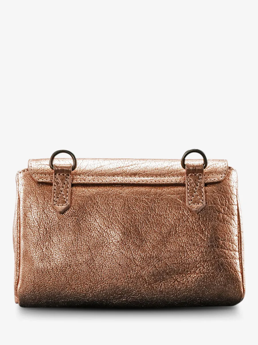 SAC BANDOULIÈRE CUIR OR ROSE FEMME Suzon S - Or Rose