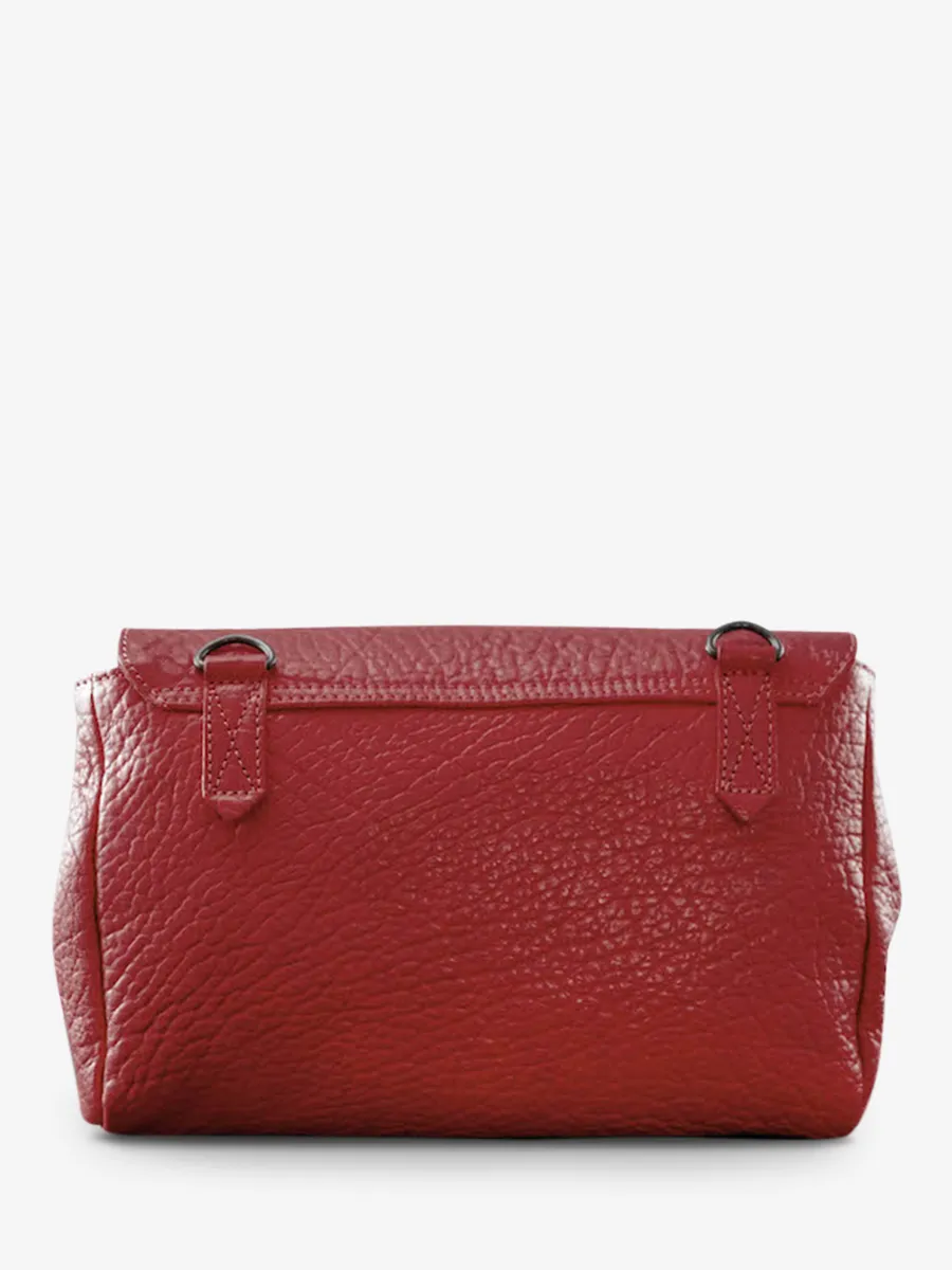 SAC BANDOULIÈRE CUIR ROUGE FEMME Suzon M - Rouge Carmin