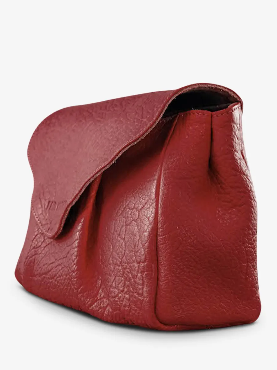 SAC BANDOULIÈRE CUIR ROUGE FEMME Suzon M - Rouge Carmin