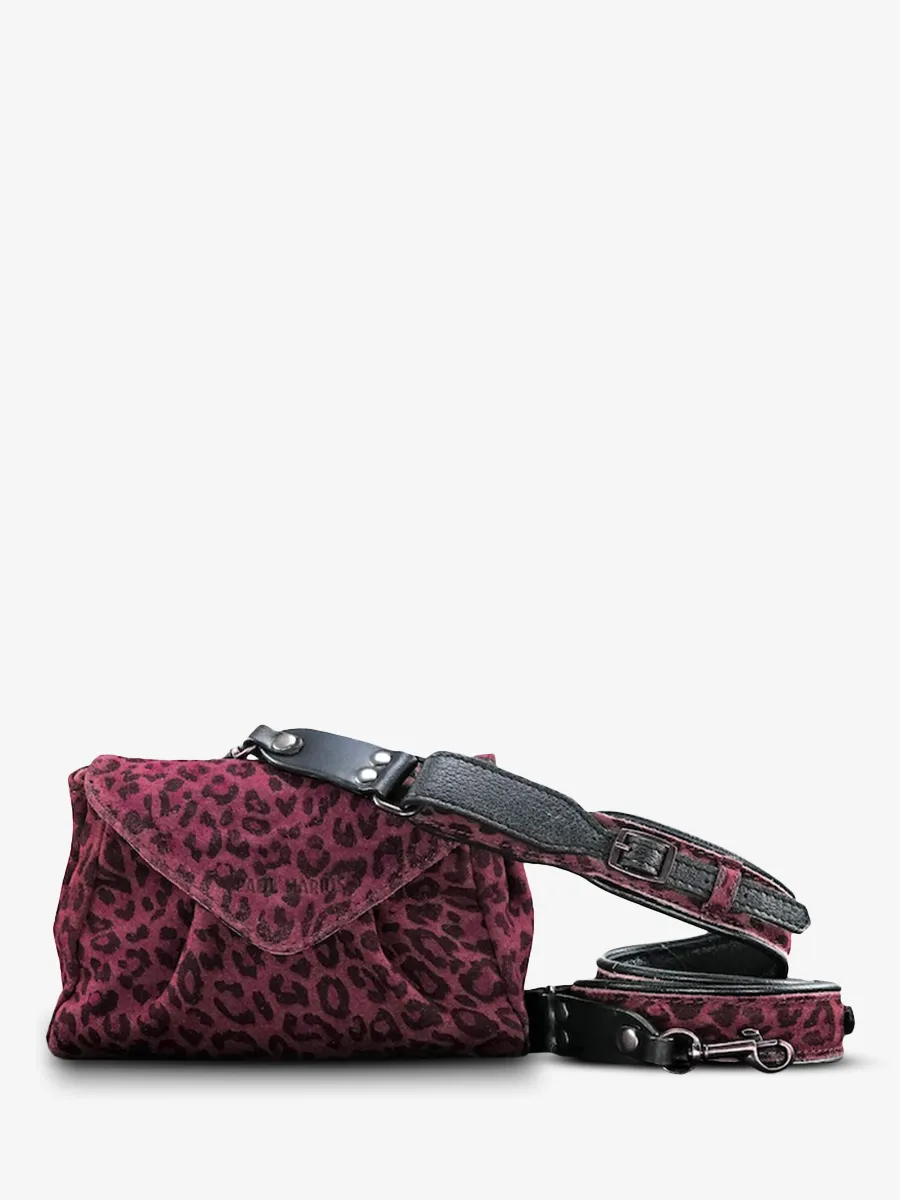 SAC BANDOULIÈRE CUIR VIOLET FEMME Suzon S Léopard - Prune