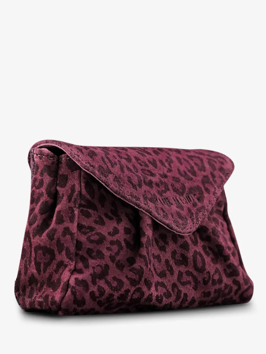 SAC BANDOULIÈRE CUIR VIOLET FEMME Suzon S Léopard - Prune