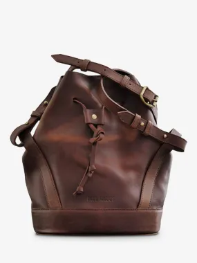 SAC SEAU CUIR MARRON FEMME L'Aumonière - Brun Huilé