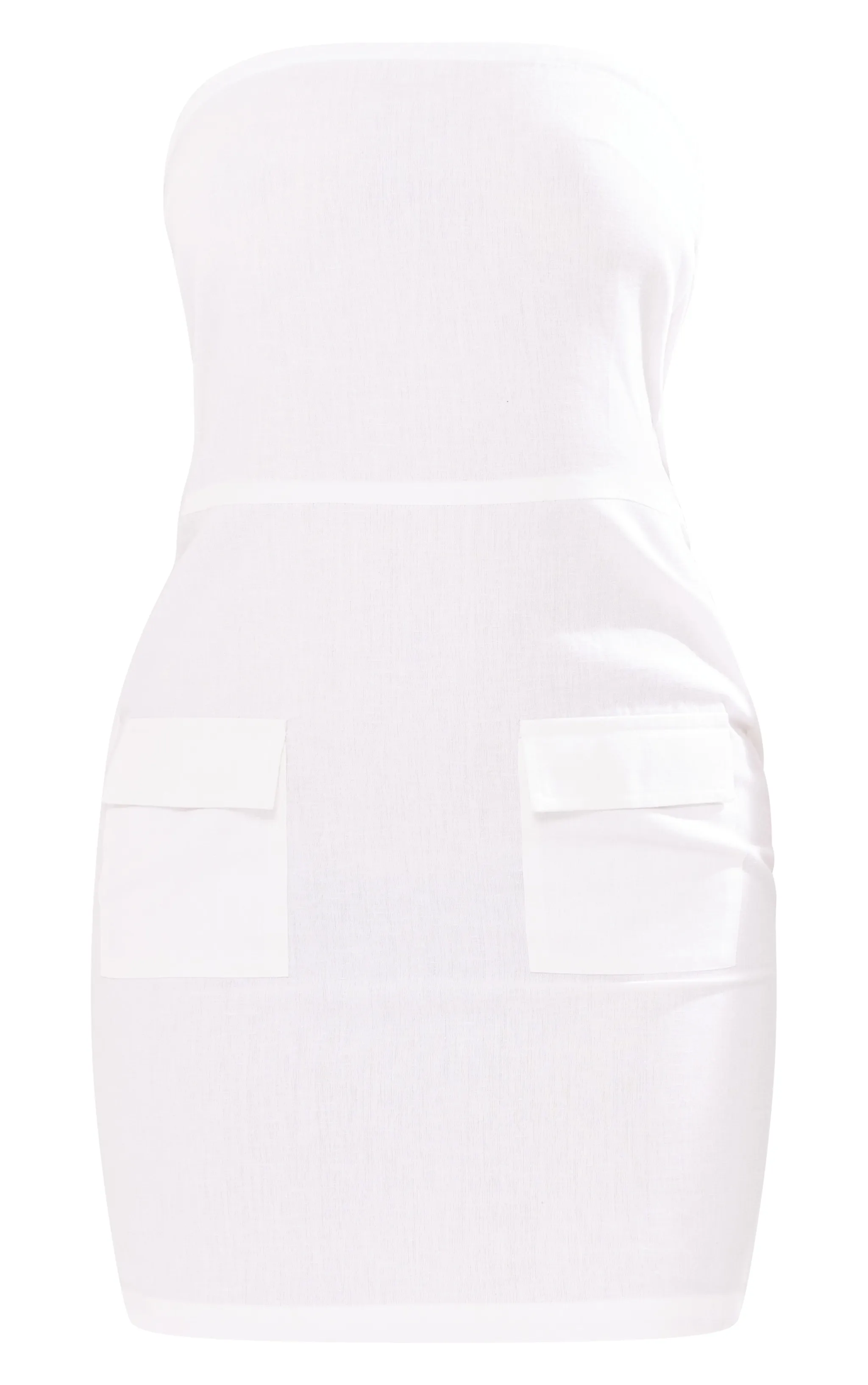 Tall Mini robe bustier en faux lin blanc à poches