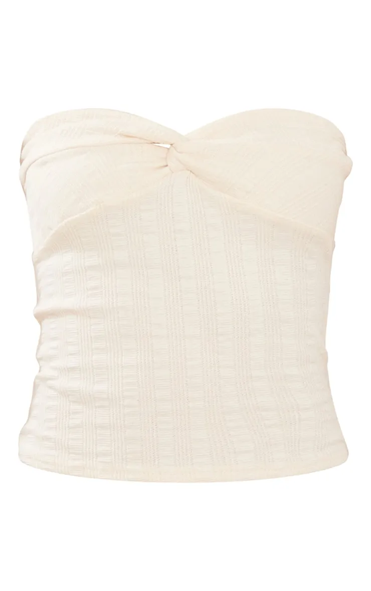 Tall Top bustier long texturé crème torsadé