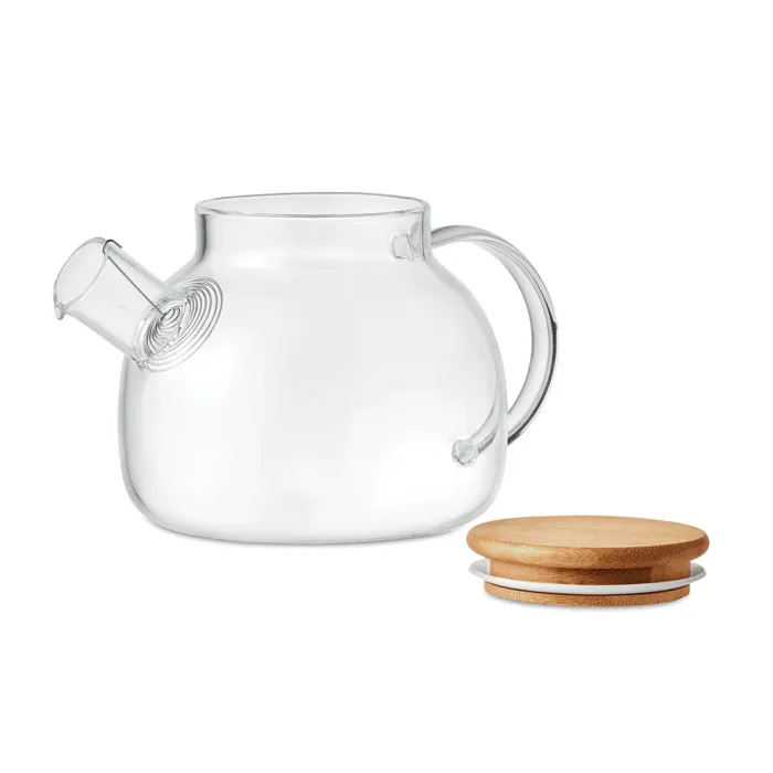 Théière en verre avec couvercle en bambou - 850ml - MUNNAR - Vertlapub