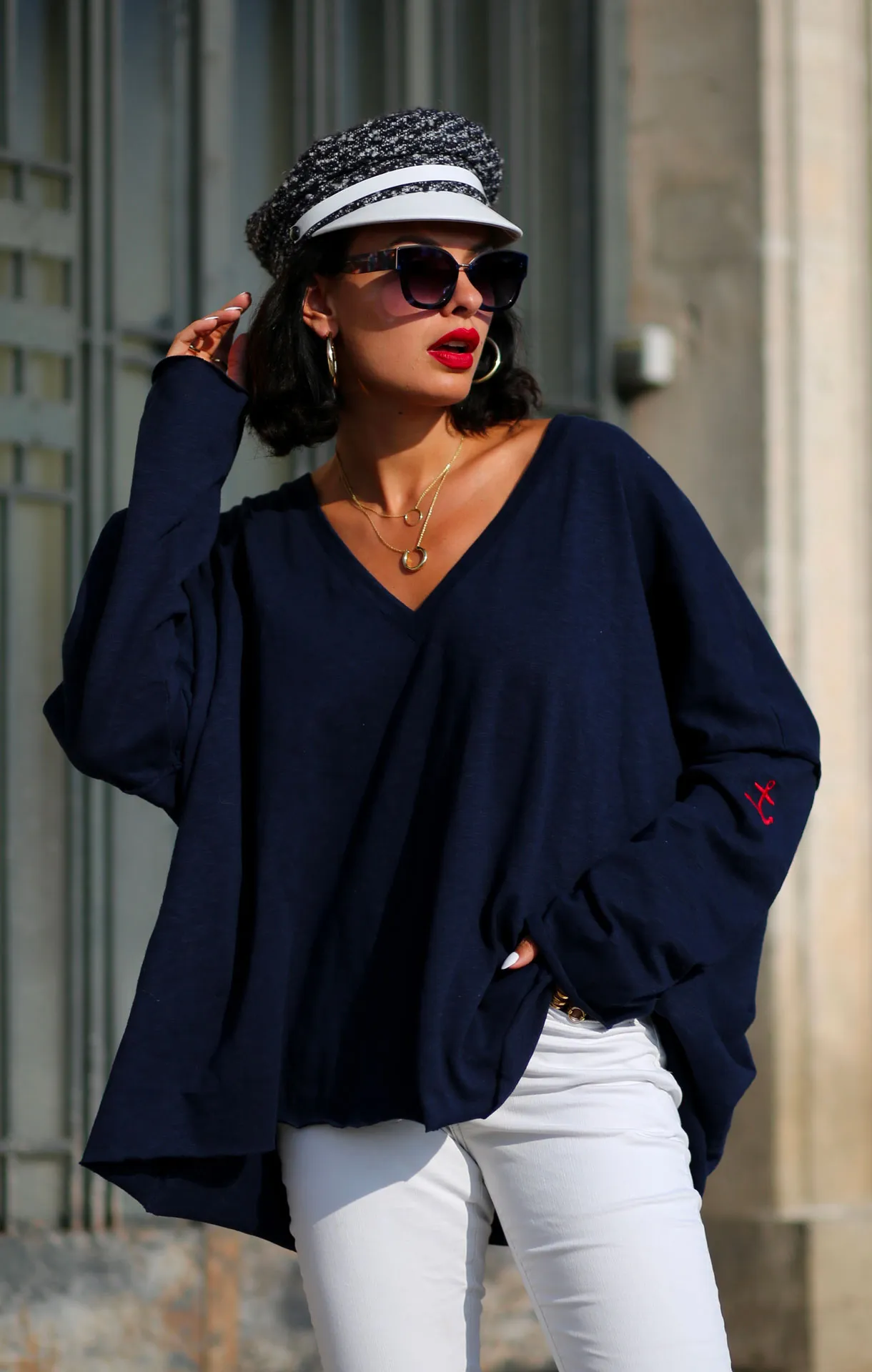 Top oversize femme CLEM MARINE