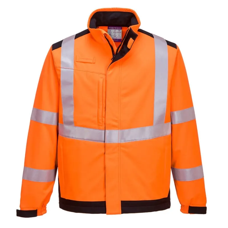 Veste haute visibilité homme coloris fluorescent hv jaune & orange