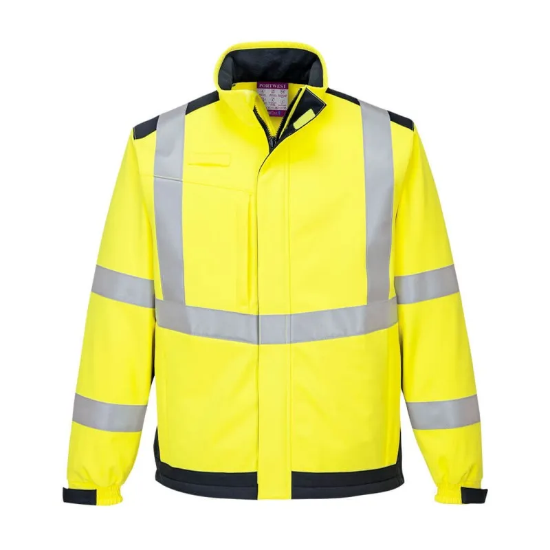 Veste haute visibilité homme coloris fluorescent hv jaune & orange